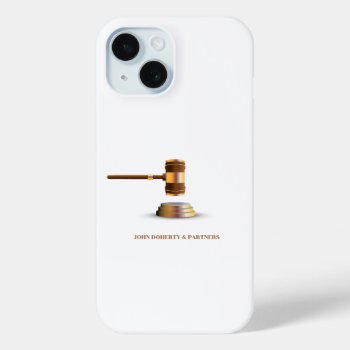 Lawyer Hammer Iphone 15 Case by BestCases4u at Zazzle