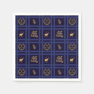 Lawyer Happy Holidays - Xmas Scales of Justice Napkins