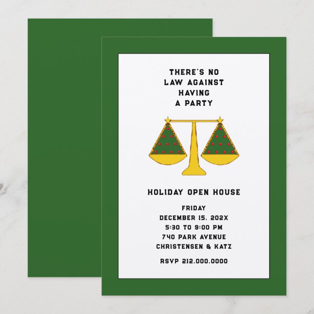 Lawyer Holiday Party Invitation (Front/Back)