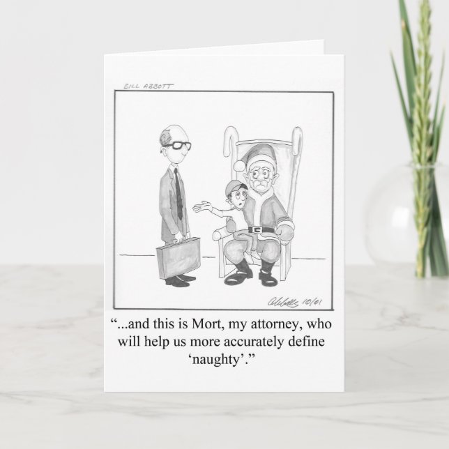 Lawyer Humor Christmas Greeting Card (Front)