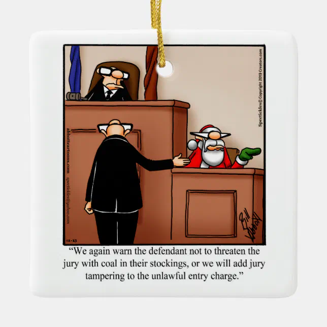 Lawyer Humor Christmas Ornament (Front)
