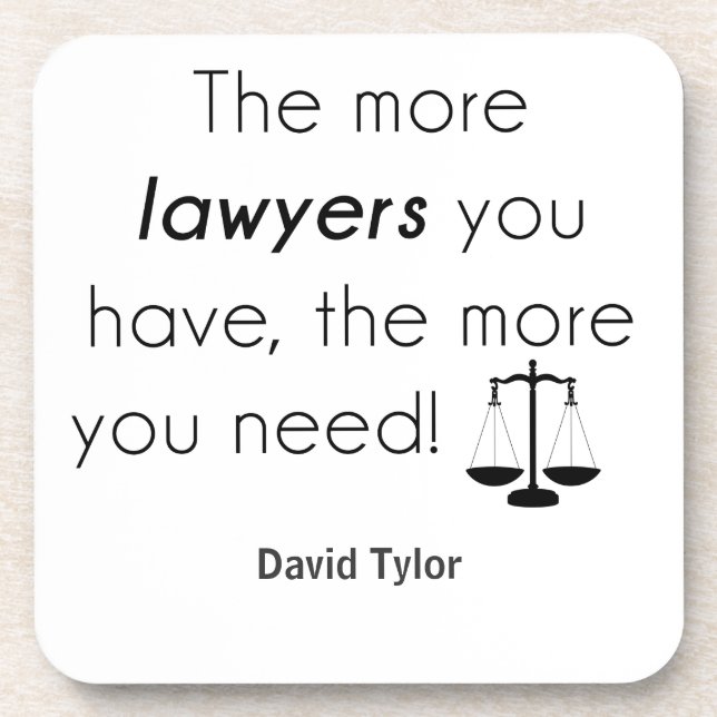 Lawyer humor coaster (Front)