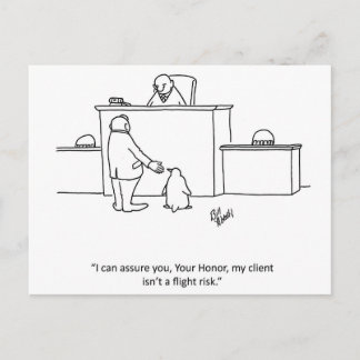 Lawyer Humor "Flight Risk" Postcard