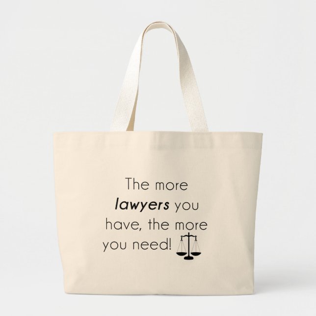 Lawyer humor large tote bag (Front)