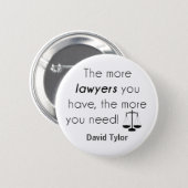 Lawyer humor pinback button (Front & Back)