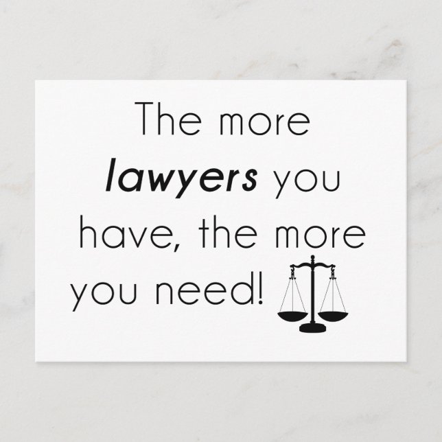 Lawyer humor postcard (Front)