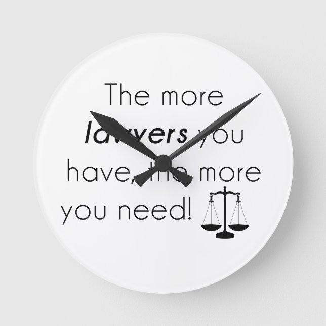 Lawyer humor round clock (Front)