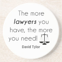 Lawyer humor sandstone coaster