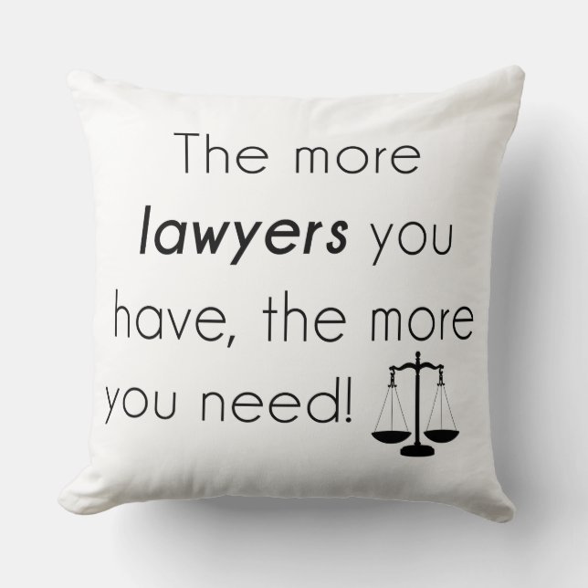 Lawyer humor throw pillow (Front)