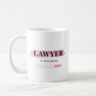 Lawyer In Progress – Elegant Pink Brushstroke  Coffee Mug