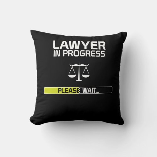 Lawyer In Progress Funny Law School Student Throw Pillow