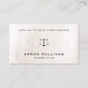 Lawyer Ivory White Marble Business Card