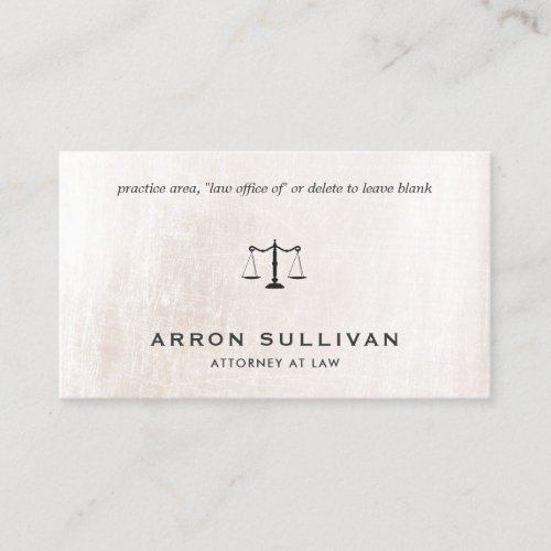Lawyer Ivory White Marble Business Card