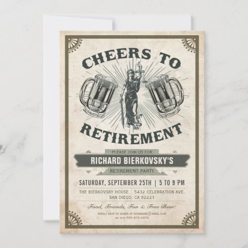 LawyerJudge Retirement Party Invitation _ Cheers