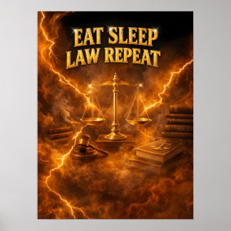 Lawyer Justice Flame Balance Poster