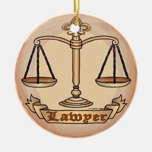 Lawyer Justice Scales Ceramic Ornament