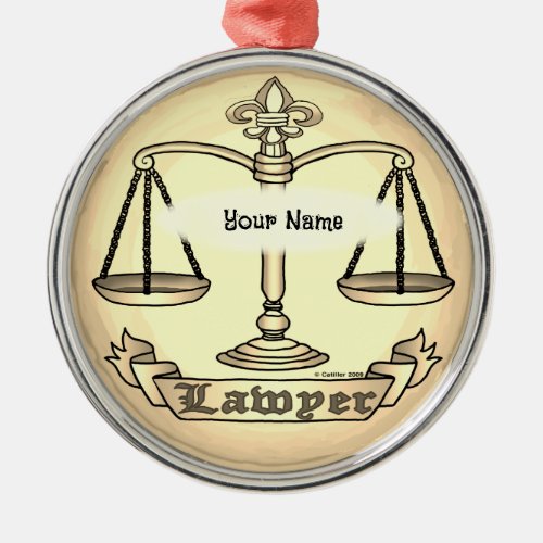 Lawyer Justice Scales Metal Ornament