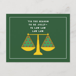 Lawyer Law Firm Holiday Greeting Postcard
