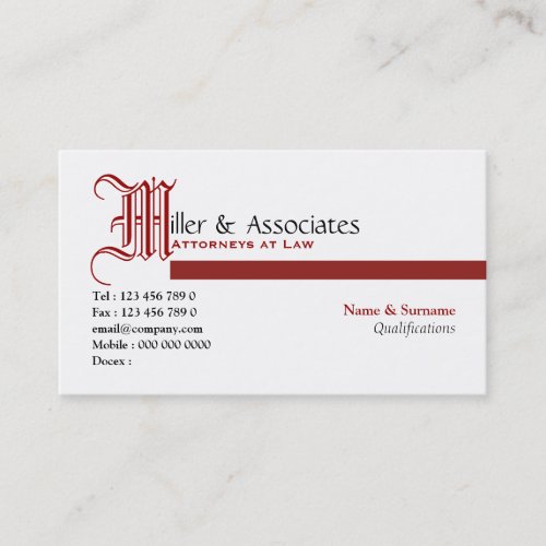 Lawyer law legal attorney firm business card