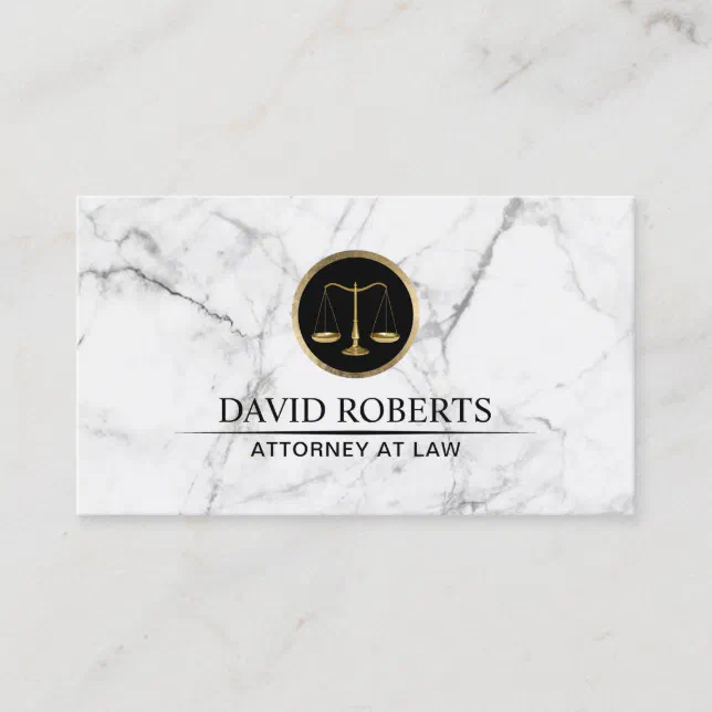 Lawyer Law Office Modern White Marble Business Card Zazzle