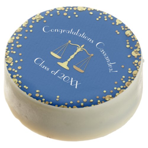 Lawyer Law School Blue Gold Graduation Party Chocolate Covered Oreo