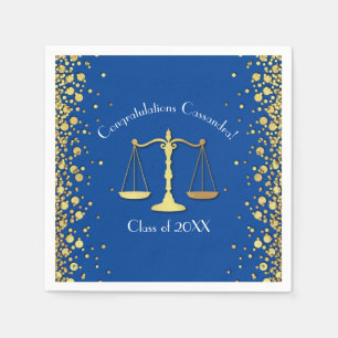 Lawyer Law School Blue Graduation Party Napkins