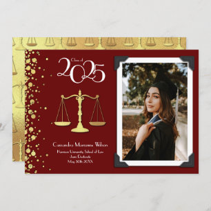 Lawyer Law School Gold Graduation Announcement