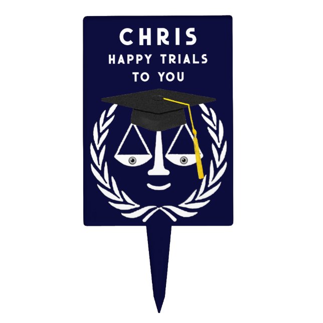 Lawyer Law School Grad Cake Topper (Front)