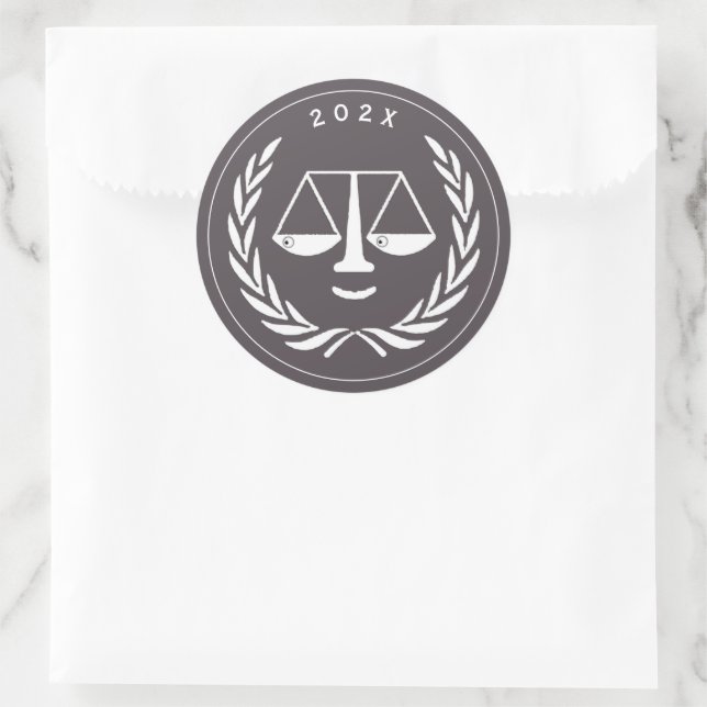 Lawyer Law School Graduation Classic Round Sticker (Bag)