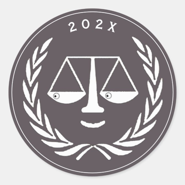 Lawyer Law School Graduation Classic Round Sticker (Front)