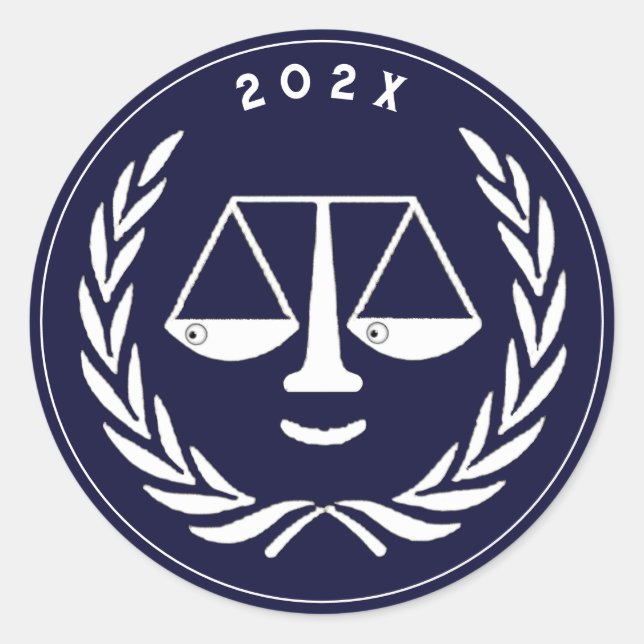 Lawyer Law School Graduation Classic Round Sticker (Front)