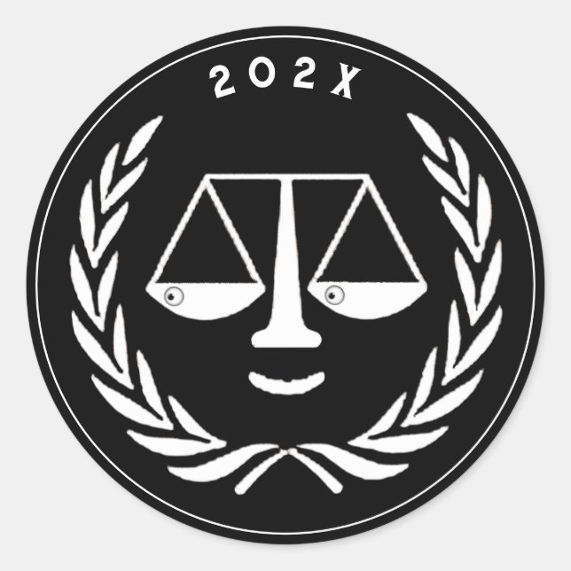 Lawyer Law School Graduation Graduate Maroon Class Classic Round Sticker (Front)