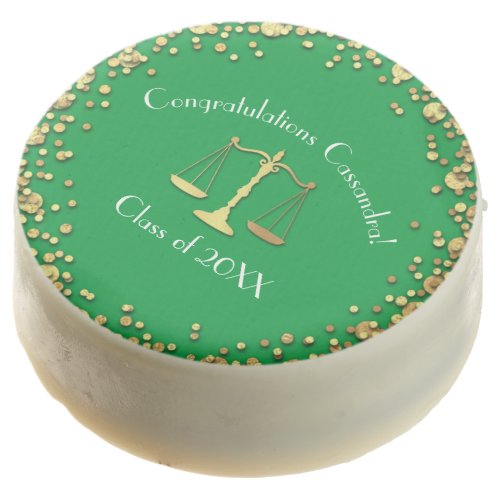 Lawyer Law School Green Gold Graduation Party Chocolate Covered Oreo