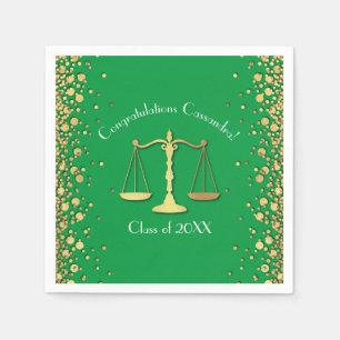 Lawyer Law School Green Graduation Party Napkins