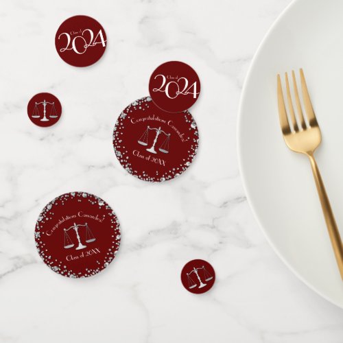 Lawyer Law School Maroon Silver Graduation Party Confetti