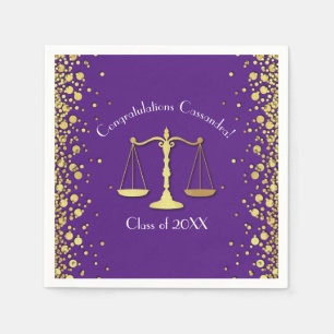 Lawyer Law School Purple Graduation Party Napkins