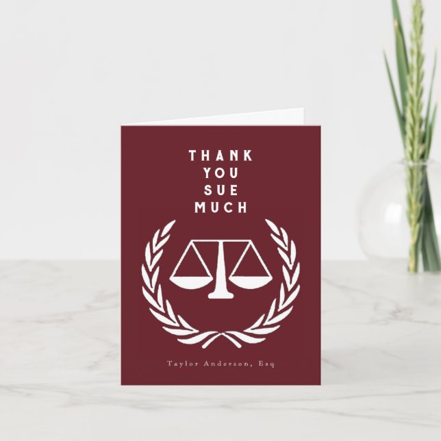 Lawyer Letterpress Thank You Card (Front)