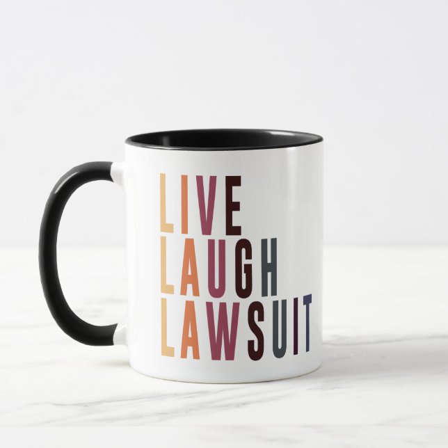 Lawyer Live Love Lawsuit Funny Law School Mug (Left)