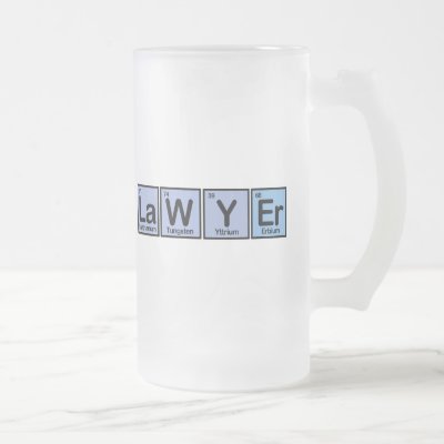 Lawyer made of Elements Frosted Glass Beer Mug