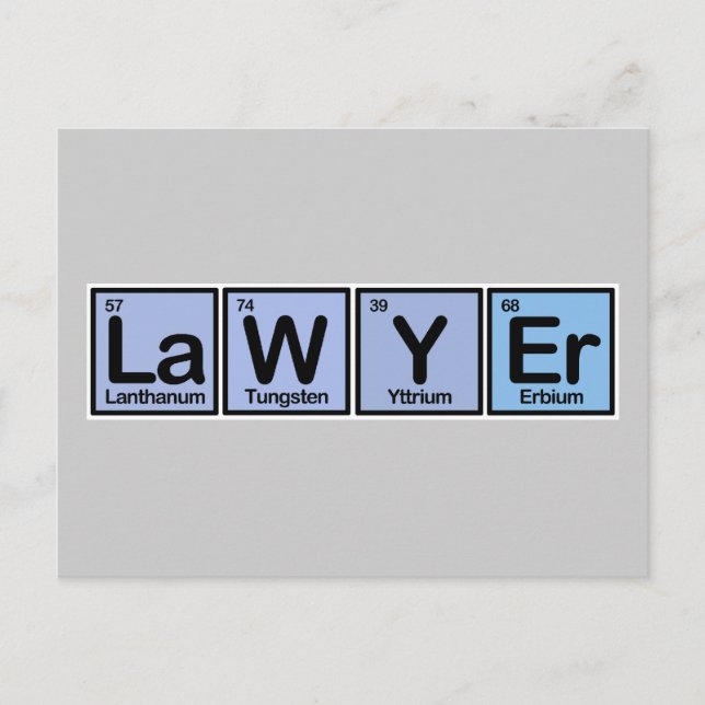 Lawyer made of Elements Postcard (Front)
