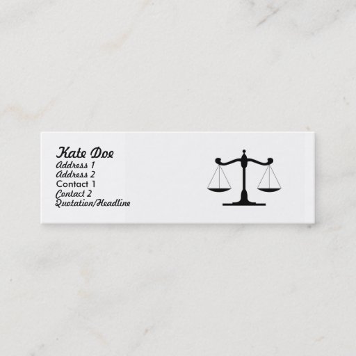 Customizable Law Businesscard Skinny Business Card