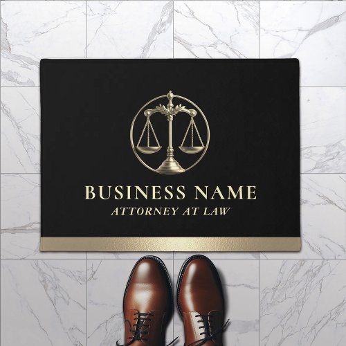 Lawyer Modern Gold Justice Scale Attorney at Law Doormat