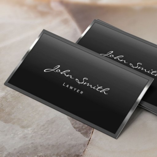 Customizable Cool Metal Border Lawyer Business Card