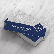 Lawyer Modern Navy Blue & Silver Attorney At Law Business Card at Zazzle