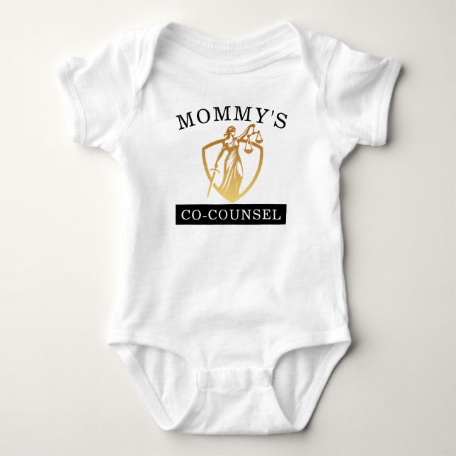 Lawyer Mom Co-counsel Baby Gift Bodysuit (Front)