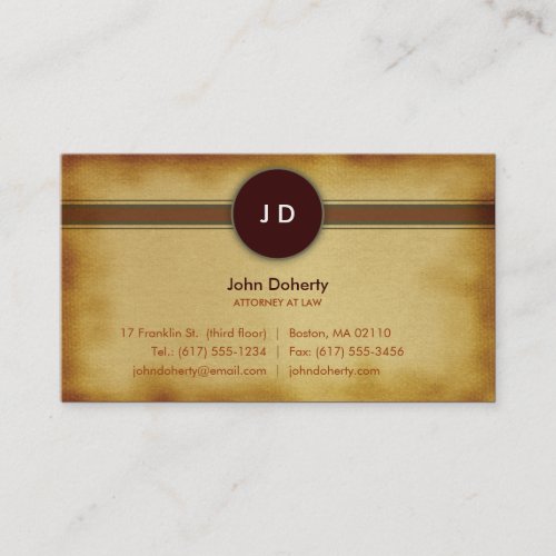 Monogram Attorney at Law - Business Card