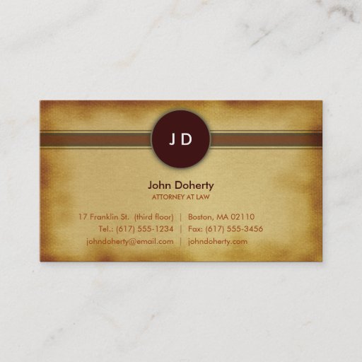 Customizable Monogram Attorney at Law - Business Card