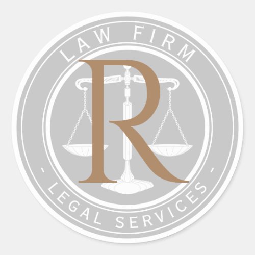 Lawyer Monogram  Legal Services Classic Round Sti Classic Round Sticker