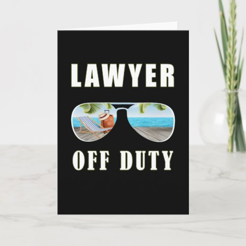 Lawyer off duty sunglasses palm vacation card