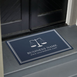 Lawyer Office Attorney at Law Minimalist Navy Blue Doormat